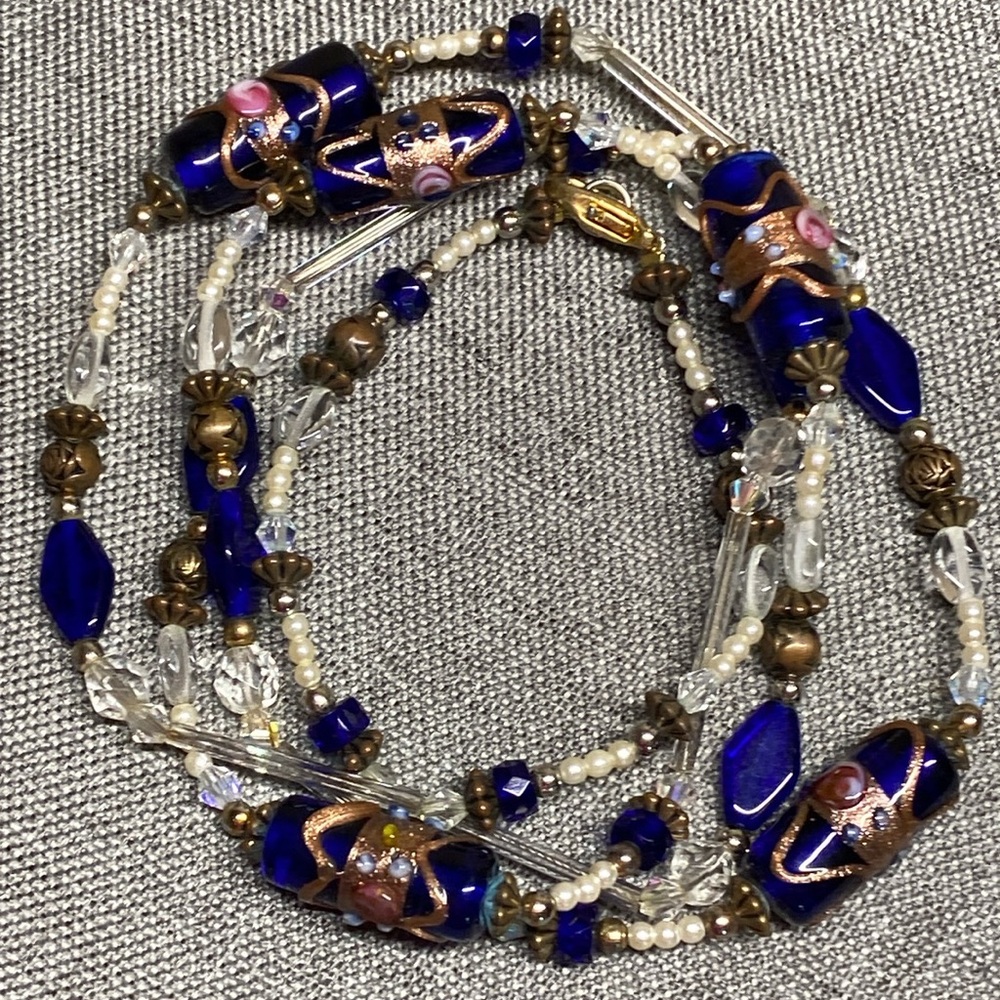 Wedding Cake Style Glass Bead Necklace